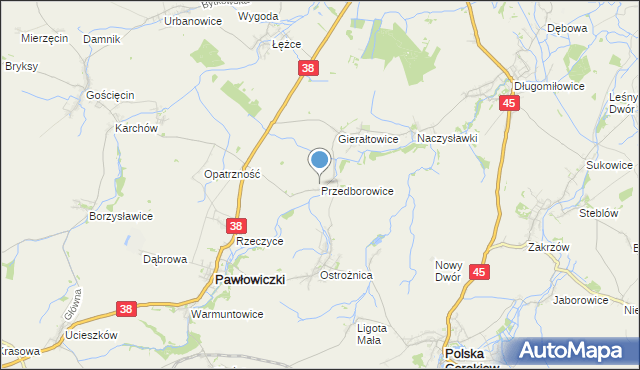 mapa Przedborowice, Przedborowice na mapie Targeo