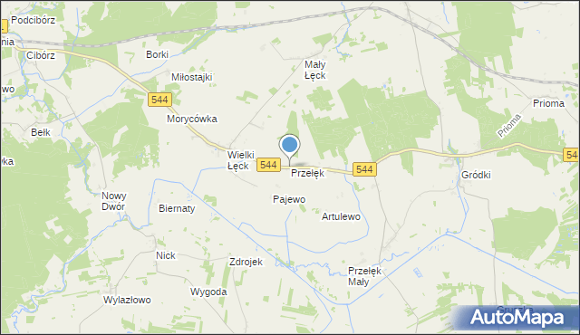 mapa Przełęk, Przełęk gmina Płośnica na mapie Targeo