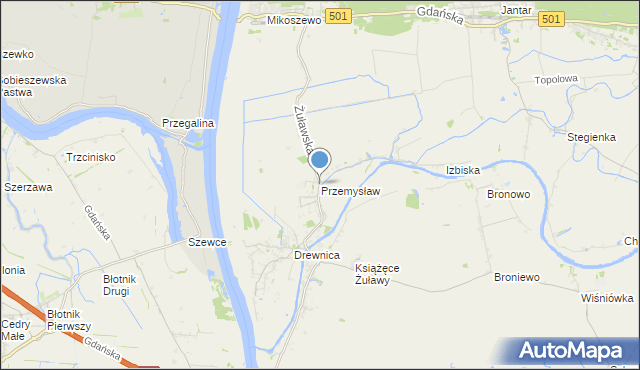 mapa Przemysław, Przemysław gmina Stegna na mapie Targeo