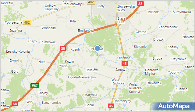 mapa Przerwa, Przerwa na mapie Targeo