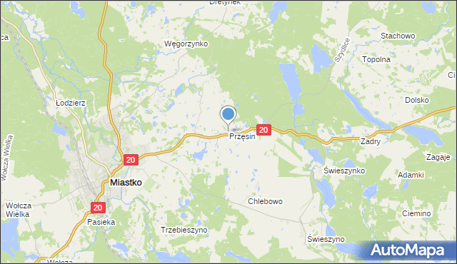 mapa Przęsin, Przęsin na mapie Targeo