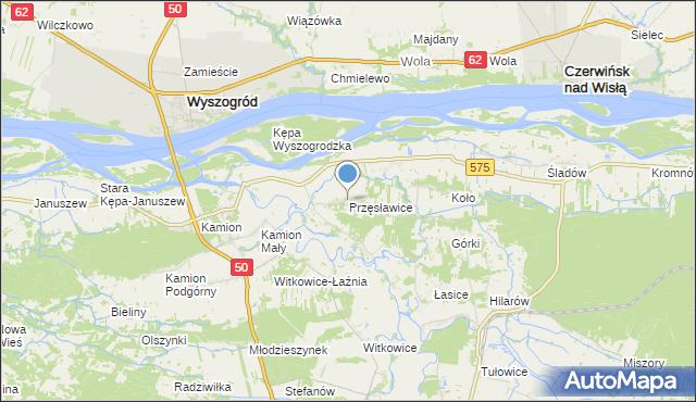 mapa Przęsławice, Przęsławice gmina Brochów na mapie Targeo