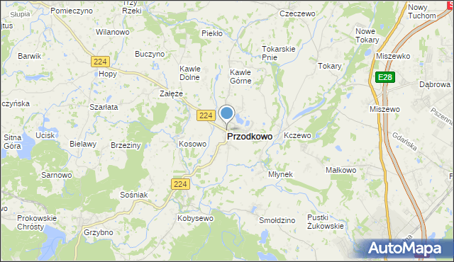 mapa Przodkowo, Przodkowo na mapie Targeo