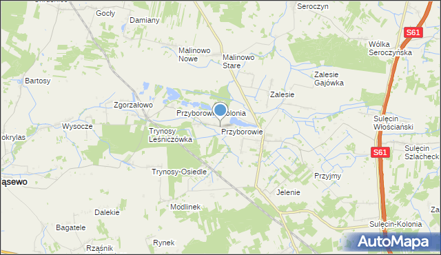 mapa Przyborowie, Przyborowie na mapie Targeo