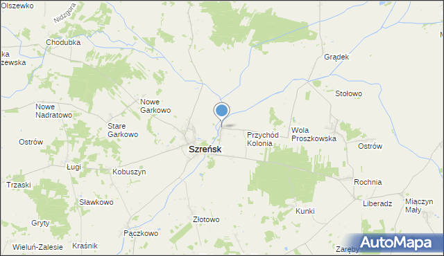 mapa Przychód, Przychód gmina Szreńsk na mapie Targeo