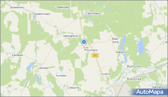 mapa Przymiarki, Przymiarki gmina Świdwin na mapie Targeo
