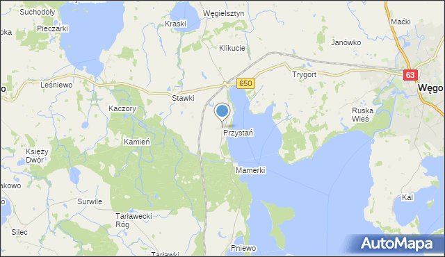 mapa Przystań, Przystań gmina Węgorzewo na mapie Targeo