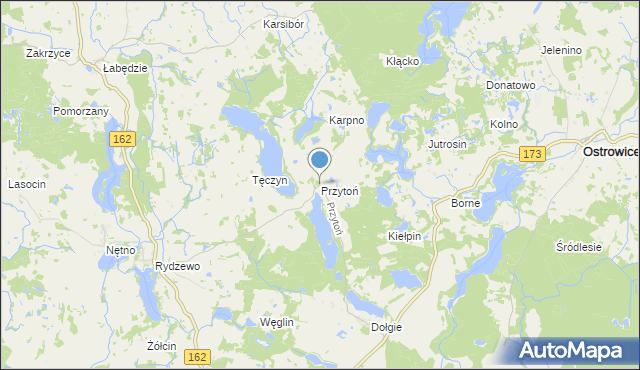 mapa Przytoń, Przytoń gmina Ostrowice na mapie Targeo