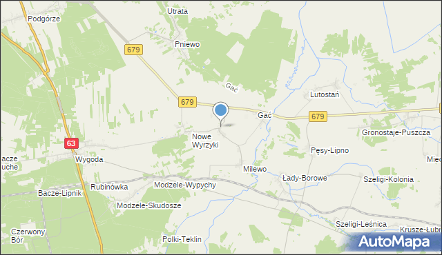 mapa Puchały, Puchały gmina Łomża na mapie Targeo