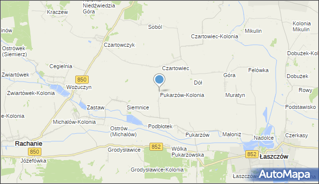 mapa Pukarzów-Kolonia, Pukarzów-Kolonia na mapie Targeo