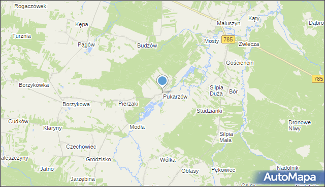 mapa Pukarzów, Pukarzów gmina Żytno na mapie Targeo