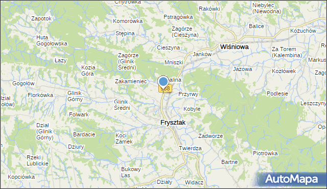 mapa Pułanki, Pułanki gmina Frysztak na mapie Targeo
