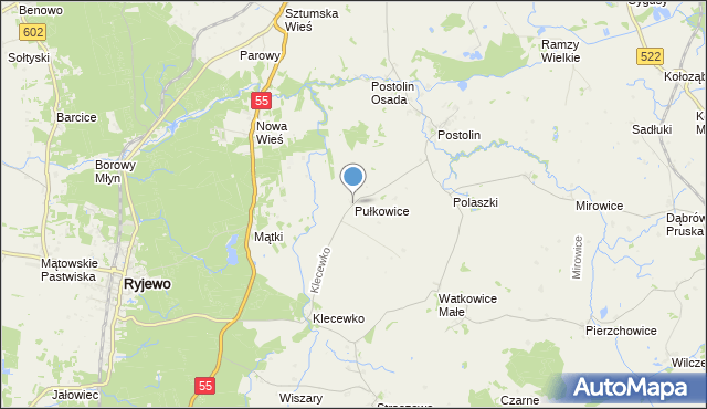 mapa Pułkowice, Pułkowice na mapie Targeo
