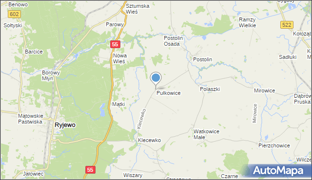 mapa Pułkowice, Pułkowice na mapie Targeo