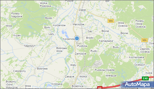 mapa Pustków, Pustków gmina Dębica na mapie Targeo