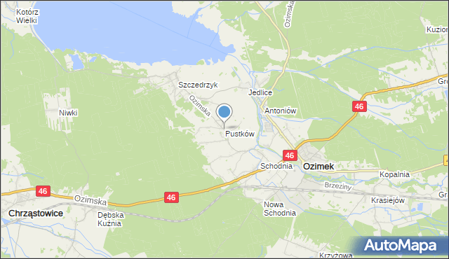 mapa Pustków, Pustków gmina Ozimek na mapie Targeo