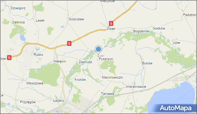 mapa Pyszczyn, Pyszczyn gmina Żarów na mapie Targeo