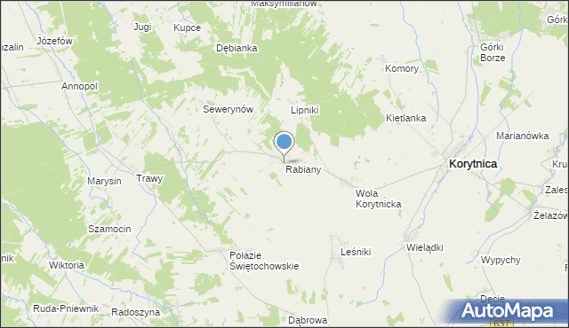 mapa Rabiany, Rabiany na mapie Targeo