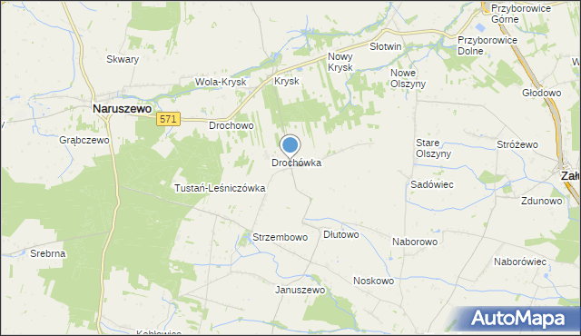 mapa Rąbież, Rąbież gmina Naruszewo na mapie Targeo