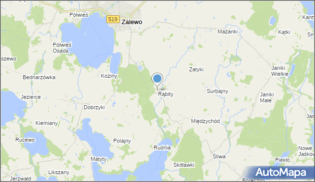 mapa Rąbity, Rąbity na mapie Targeo