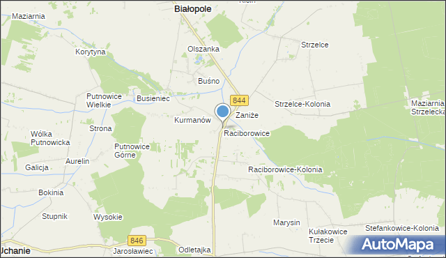 mapa Raciborowice, Raciborowice gmina Białopole na mapie Targeo