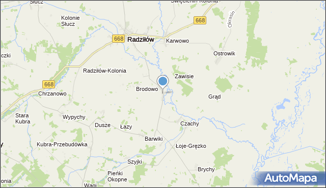 mapa Racibory, Racibory gmina Radziłów na mapie Targeo