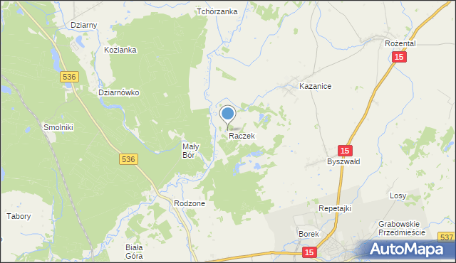 mapa Raczek, Raczek na mapie Targeo