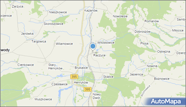 mapa Raczyce, Raczyce gmina Ziębice na mapie Targeo