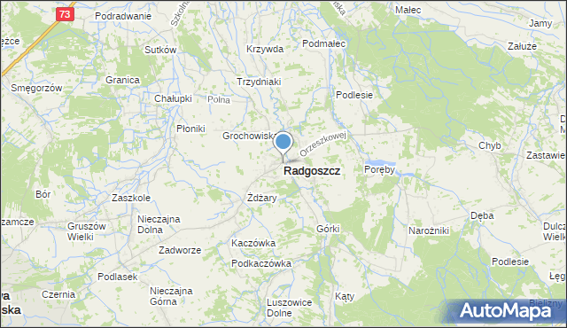mapa Radgoszcz, Radgoszcz powiat dąbrowski na mapie Targeo