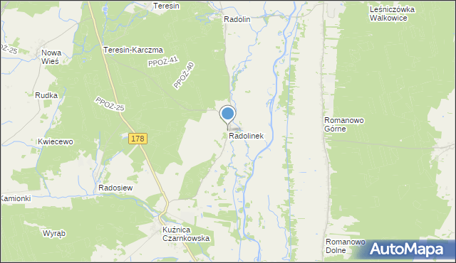 mapa Radolinek, Radolinek na mapie Targeo