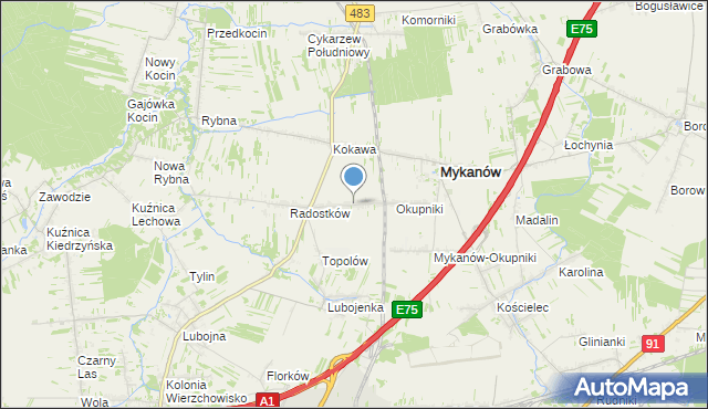 mapa Radostków-Kolonia, Radostków-Kolonia na mapie Targeo