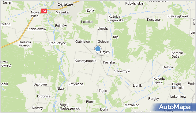 mapa Radoszewice, Radoszewice gmina Siemkowice na mapie Targeo