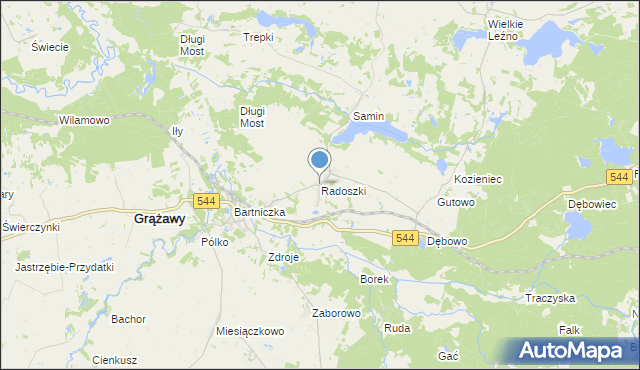mapa Radoszki, Radoszki gmina Bartniczka na mapie Targeo