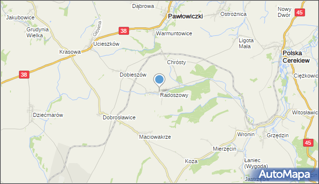 mapa Radoszowy, Radoszowy na mapie Targeo