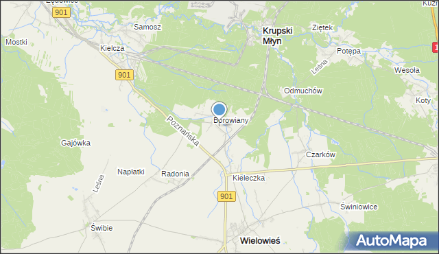 mapa Raduń, Raduń gmina Wielowieś na mapie Targeo
