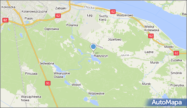 mapa Radyszyn, Radyszyn na mapie Targeo
