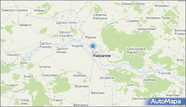 mapa Radzanów, Radzanów powiat mławski na mapie Targeo