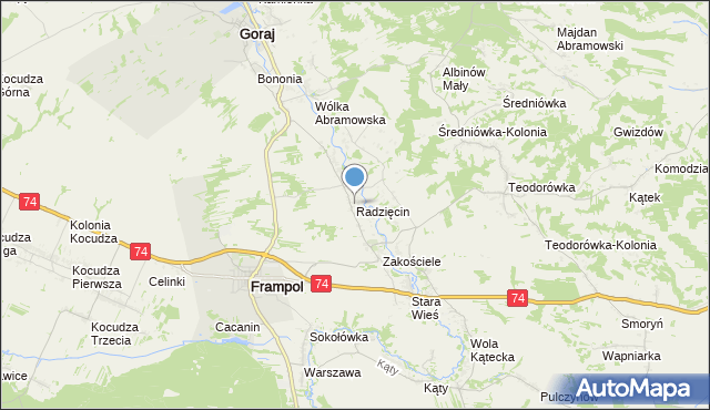 mapa Radzięcin, Radzięcin na mapie Targeo