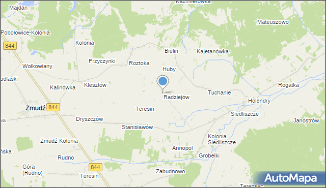 mapa Radziejów, Radziejów gmina Dubienka na mapie Targeo