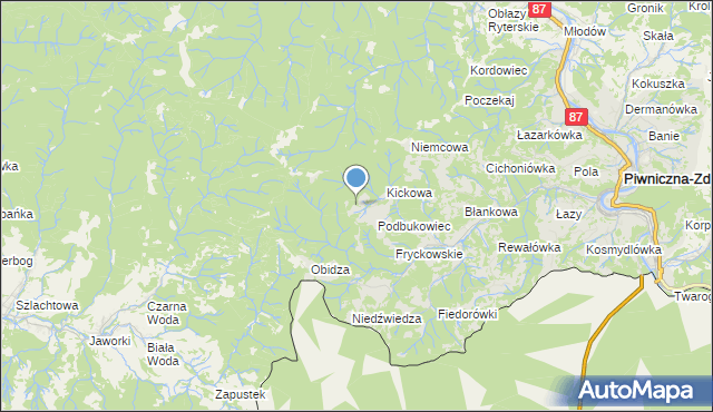 mapa Radziejówki, Radziejówki na mapie Targeo