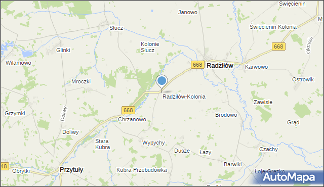 mapa Radziłów-Kolonia, Radziłów-Kolonia na mapie Targeo