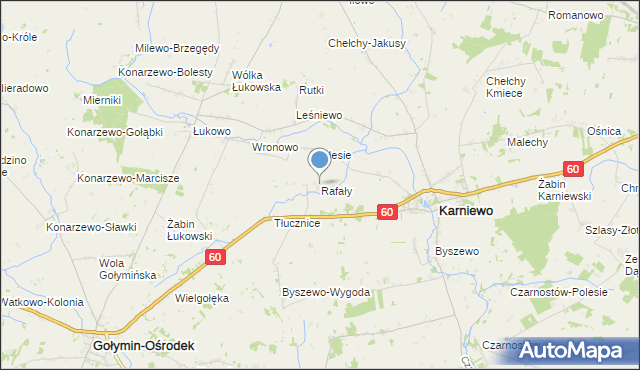 mapa Rafały, Rafały na mapie Targeo