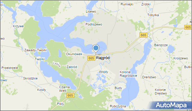 mapa Rajgród, Rajgród powiat grajewski na mapie Targeo
