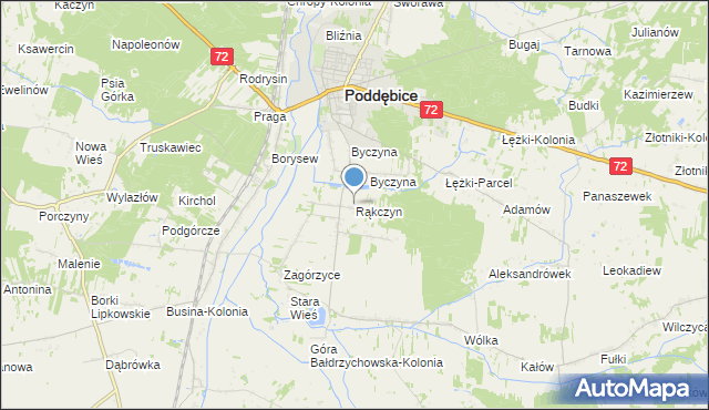 mapa Rąkczyn, Rąkczyn na mapie Targeo