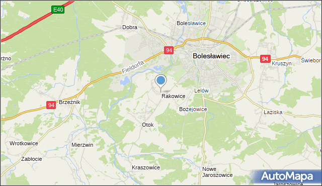 mapa Rakowice, Rakowice gmina Bolesławiec na mapie Targeo