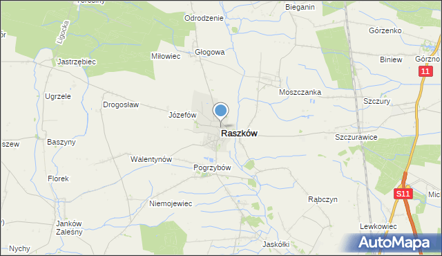 mapa Raszków, Raszków powiat ostrowski na mapie Targeo
