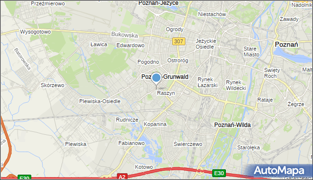 mapa Raszyn, Raszyn gmina Poznań na mapie Targeo