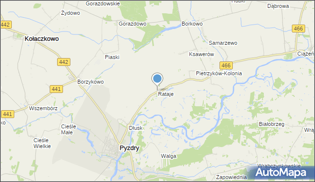 mapa Rataje, Rataje gmina Pyzdry na mapie Targeo