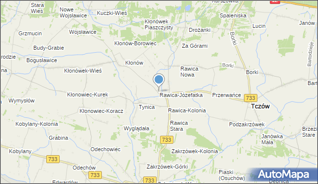 mapa Rawica-Józefatka, Rawica-Józefatka na mapie Targeo