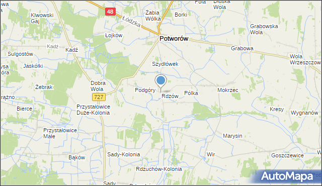 mapa Rdzów, Rdzów na mapie Targeo